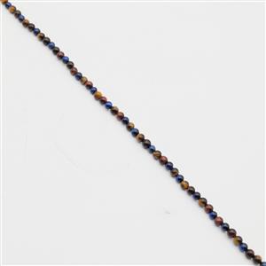 35cts Multi-Colour Tigers Eye Plain Rounds Strand approx. 4mm; 38cm