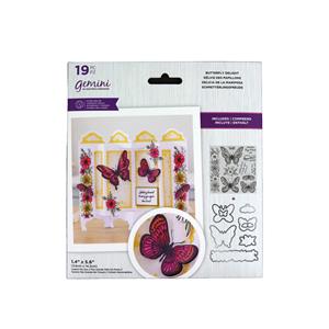 Gemini Ornate Screen Stamp and Die - Butterfly Delight - 19PC