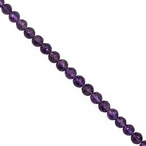 45cts Amethyst Faceted Round Approx 3 to 5mm, 32cm Strand