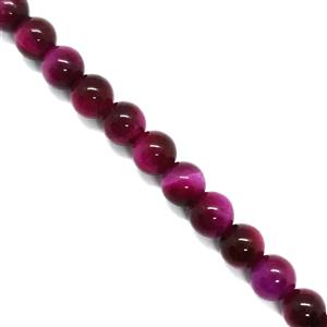 100cts Dyed Fuchsia Tiger eye Plain Rounds, Approx. 6mm 38cm strand