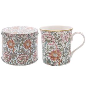 William Morris Pink and Rose Mug in a Tin