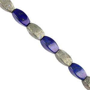 285cts Pyrite and Lapis Lazuli Swirl Drums Approx 7x14mm, 15