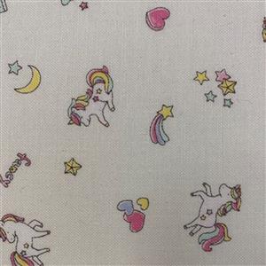 Pastel Life Unicorns On Natural Fabric 0.5m- exclusive