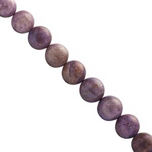 40cts Bursa Purple Jadeite Jade Smooth Round Approx 5mm to 7mm 13cm Strand