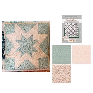 Amber Makes Linking Stars Cushion Poppie Cotton House And Home Kit: Instructions & FQ Pack (3pcs)