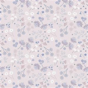 Lewis & Irene Cassandra Connolly Evenfall Collection Night Garden Light Dusky Pink Fabric 0.5m