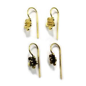 925 Sterling Silver Flower Earring with Loop, Approx 15mm, 2 Pairs