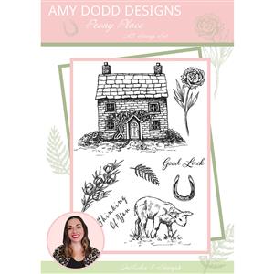 Amy Dodd Designs - A5 Peony Place Stamp Set, 8 Stamps Total
