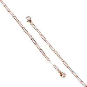 Rose Gold Plated 925 Sterling Silver Twisted and Hammered Link Bracelets Approx 19cm, (0.65 wirex3.3x10.6mm) (2pcs)
