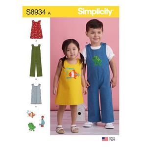 Simplicity Toddler's Jumper, Jumpsuit, and Romper Sewing Pattern Sizes 6months to 4years