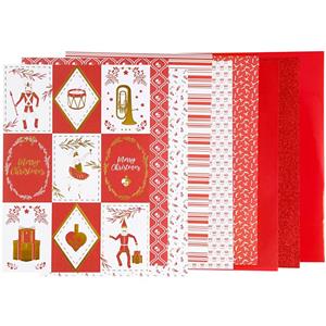 Design Paper pad, red, white, size 21x30 cm, 120+128 g, 24 sheet/ 1 pack 