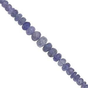 25cts Tanzanite Graduated Rondelles faceted Approx 2x1 to 5x3mm, 17cm Strand with Spacers