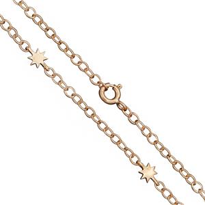 Rose Gold 925 Sterling Silver Cable Chain with Star Connector,18inch with lock 6x star connector 
