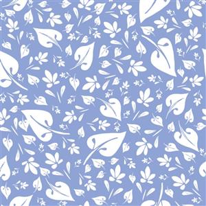 Sanntangle Tangly Leaves Pale Blue Fabric 0.5m