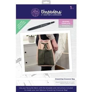 Threaders - Sewing Templates - Drawstring Crossover Bag - 1PC