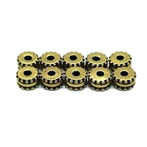 Gold Plated Base Metal Tribal Beads, approx. 8mm 10pcs