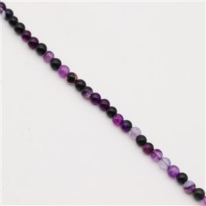 110cts Purple Banded Agate Plain Round approx 4mm, 1m Strand