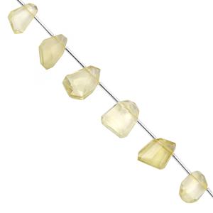 90cts Lemon Quartz Faceted Tumble Approx 12x8 to 21x12mm, 19cm Strand with Spacers