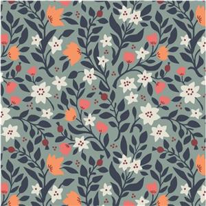 Lewis & Irene Folk Floral All Over Sage Fabric 0.5m