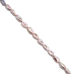 Natural Metallic Purple Freshwater Cultured Keshi Pearls Approx 10x6 to 15x6mm, 38cm Strand