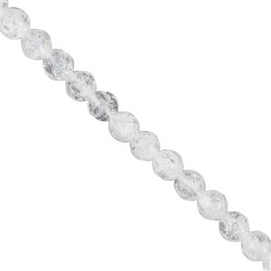 85cts Crackled Quartz Faceted Rounds Approx 6mm, 38cm Strand