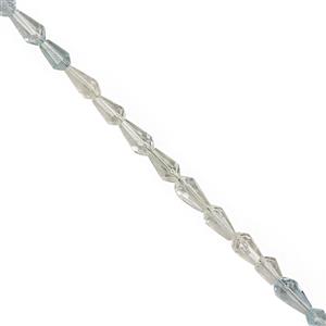 7cts Multi Aquamarine Faceted Drops Approx 4x2 to 5x3mm 20cm Strand.