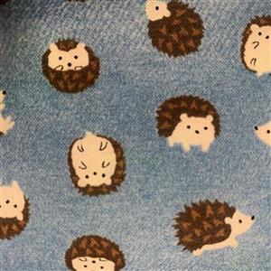 Hedgehogs On Blue Fabric 0.5m - exclusive