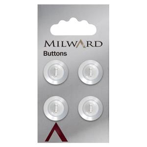 Milward Buttons White 16mm Pack of 4