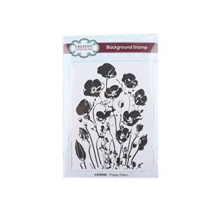 New Creative Expressions Poppy Patch 4 in x 6 in Pre Cut Rubber Stamp 