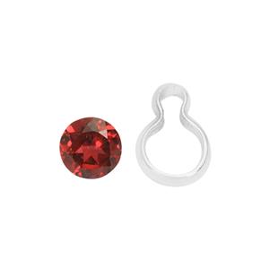Wraptite Setting with 0.60cts Round Brilliant Garnet Approx 5mm