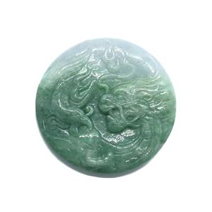 100cts Type A Jadeite Carved Dragon-Phoenix Pendant, Approx. 50mm, 1pc