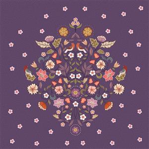 Lewis & Irene Isabella Plum Quilt Panel (147 x 147 cm)