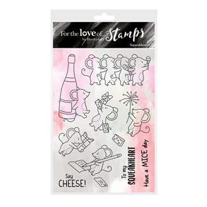 For the Love of Stamps - Squeakhearts A6 stamp set.  Contains 10 stamps