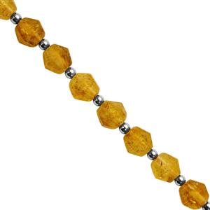 35cts Citrine Faceted Bicone Approx 8mm 15cm Strands with Hematite (Approx 3mm) And Plastic Spacers 