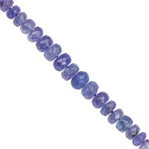18cts Tanzanite Faceted Rondelles Approx 3x1 to 5x4mm, 10cm Strand 