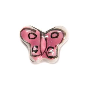 Pink Ceramic Butterfly Approx 13x17mm