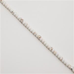 80cts White Magnesite Faceted Rondelles Approx 6x4mm, 38cm Strand