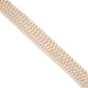 White Pearl Strand Bundle, 5x38cm Strands (Potato, Nugget and Rice)