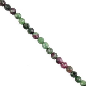 45cts Ruby Zoisite Faceted Rounds Approx 4mm, 38cm