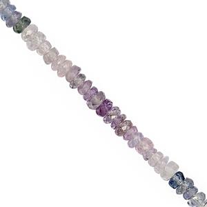 15cts Multi-Colour Sapphire Faceted Rondelle Approx 2.5x1.5 to 3x1.5mm, 20cm Strand