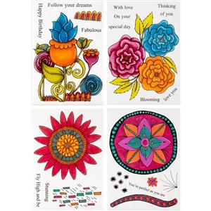 Follow Your Dreams Bundle of 4 Stamp Sets, 3 x A6 1 x A5 - Fly High, Blooming, Curly Blooms, As You Are