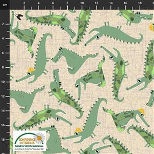 Coco's Safari Crocodile Cream Fabric 0.5m