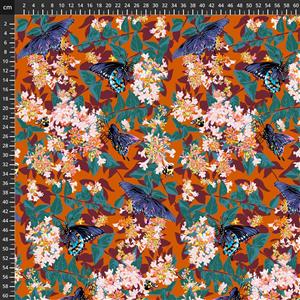 Anna Maria Our Fair Home Collection Neighbourly Rust Fabric 0.5m