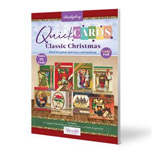 Quick Cards - Classic Christmas - Contains 16 x A4 300gsm Foiled & Die-Cut Topper Sheets