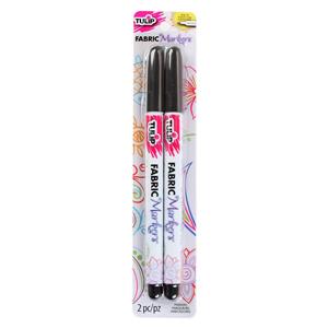 Tulip Fabric Markers Fine-Tip Black 2 Pack