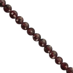 18cts Garnet Faceted Coin Approx 3 to 4mm 20cm Strands 