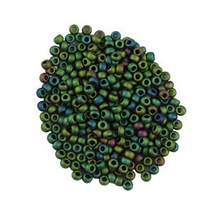 Miyuki Matte Metallic Dark Green Iris Seed Beads 8/0 Approx 22gm