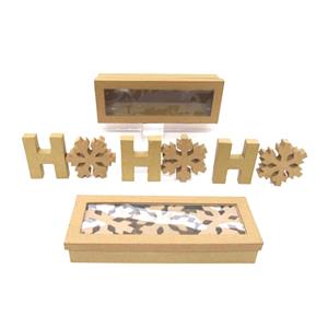3D Letter Box Kit HOHOHO snowflakes. Each kit contains a set of 3D papier mâché letters that can be stored in a handy papier mâché box. This range of 