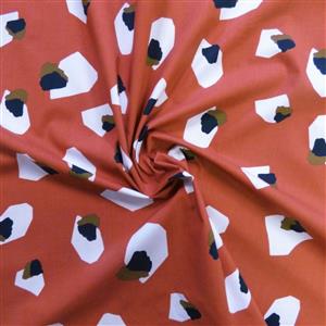Moon Gemstones - Terracotta Marlie-Care Lawn Fabric 0.5m