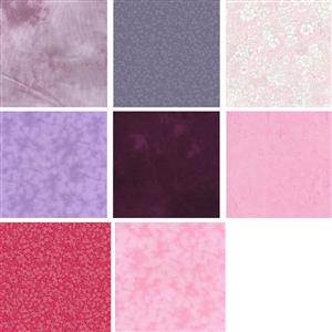 Mixed Tonal Pinks & Purples FQs (8pcs)
